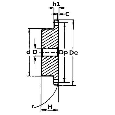 08B 9 Zhne Kettenrad Rad Ritzel Kette 08B-1 1/2x5/16 12,7x7,75 mm mit Nabe