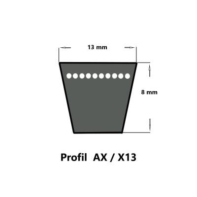 SWR Keilriemen AX29 - 13 x 737 Li, flankenoffen formgezahnt
