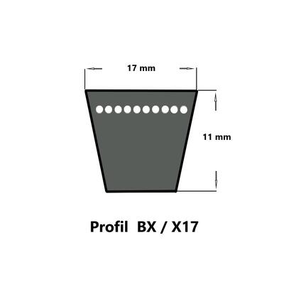 Pix Keilriemen BX33,5 - X17 x 850 Li, flankenoffen formgezahnt