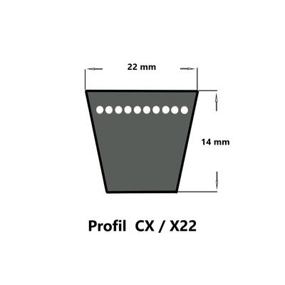 Pix Keilriemen CX85 - X22 x 2160 Li, flankenoffen formgezahnt