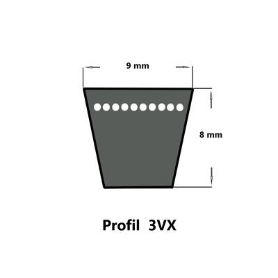 Gates Quad-Power 4 3VX 375, XPZ 950 Lw, Schmalkeilriemen, flankenoffen formgezahnt