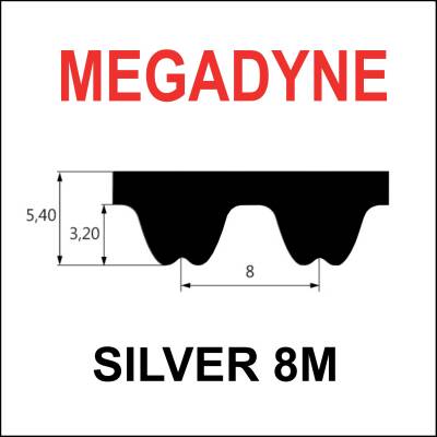 MEGADYNE MEGASYNC™ SILVER, 1440 SLV-8M, Breite auswählbar, Zahnriemen