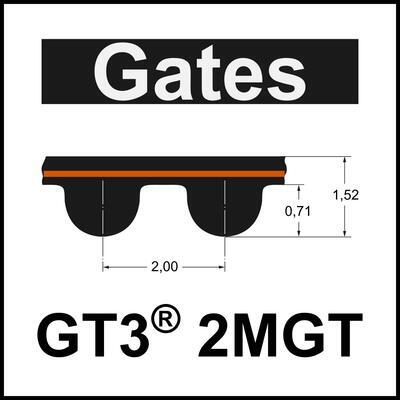 Gates PowerGrip GT3 412 2MGT, Breite auswhlbar, Zahnriemen