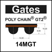 Gates POLY CHAIN® GT2® 14MGT 2240, Breite...