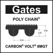 Gates POLY CHAIN CARBON VOLT 8MGT 2840, Breite...