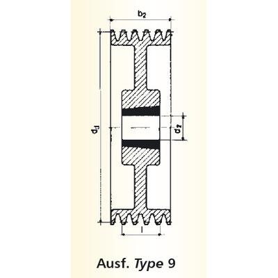 Keilriemenscheibe SPB 265/8 für Taper 3535