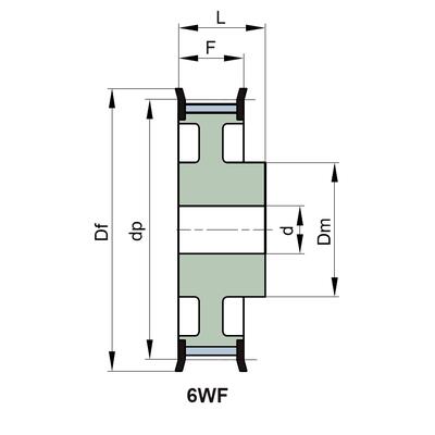 72-8M-30 ZRS Zahnriemenscheibe fr zylindrische Bohrung 72 Zhne 30 mm Breite