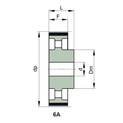 144-8M-50 ZRS Zahnriemenscheibe fr zylindrische Bohrung 144 Zhne 50 mm Breite