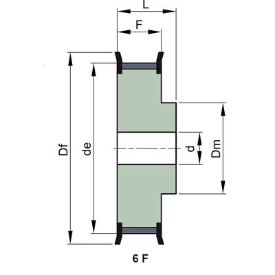 Zahnriemenscheibe fr Profil AT5, 32 Zhne, 25 mm Breite, fr Fertigbohrung